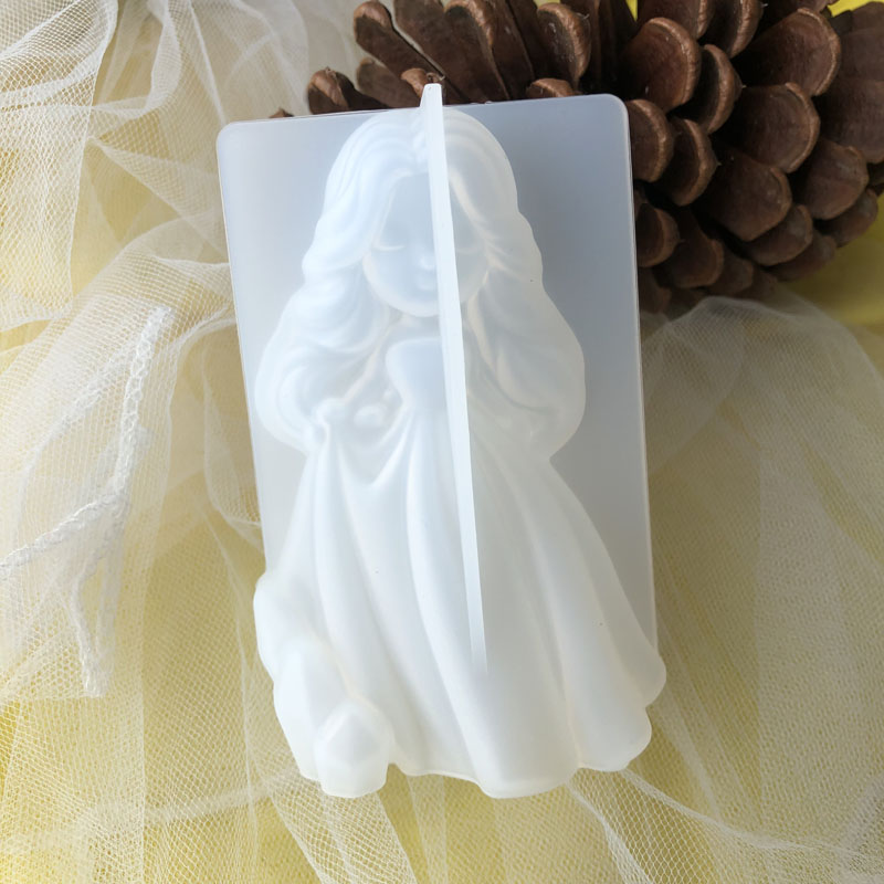 Soap Making Ins - 3D かわいいプリンセスシリコーンキャンドルモールド天使の女の子石鹸樹脂石膏作る型 DIY 人間チョコレートベーキングツール家の装飾のギフト