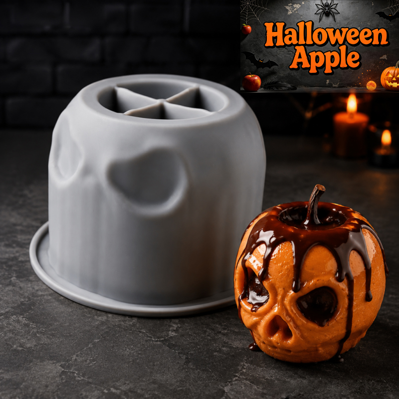 Soap Making Instructions - ハロウィンスカルアップルシリコンモールド、クリエイティブなデザイン、食品グレードのシリコン製、くっつきにくく型抜きが簡単で、様々な焼き菓子、ムース、手作り石鹸、アロマセラピー製品、キャンドルなどの作成に使用できます。 ハロウィンのベーキング、ホリデーのベーキング、初心者向けのDIYに適しています。