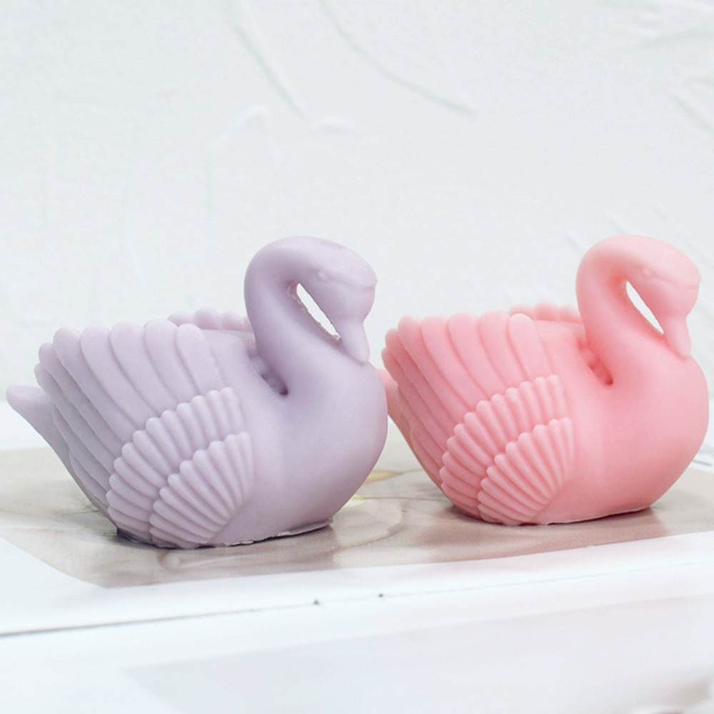 Soap Making Gifts - ホワイトスワンシリコンキャンドルモールド,鳥の動物の石鹸,樹脂,チョコレート,結婚式のケーキの装飾,芸術的な装飾,サイガス