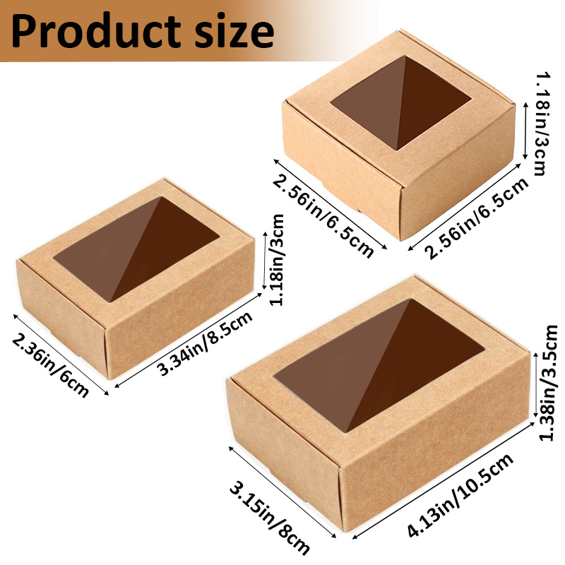 Soap Making Gifts - 15/35/50個入り 自作石鹸用パッケージボックス、ミニギフトボックス、窓付き、製菓・石鹸作り・ギフト包装用