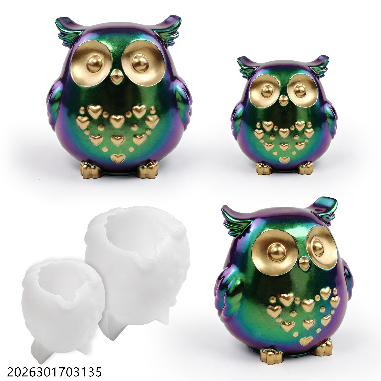 Soap Making Ins - フクロウシリコンモールド 3D鳥型セット DIYエポキシ樹脂石膏セメント石鹸作り香り付きキャンドルホルダークラフトギフト用