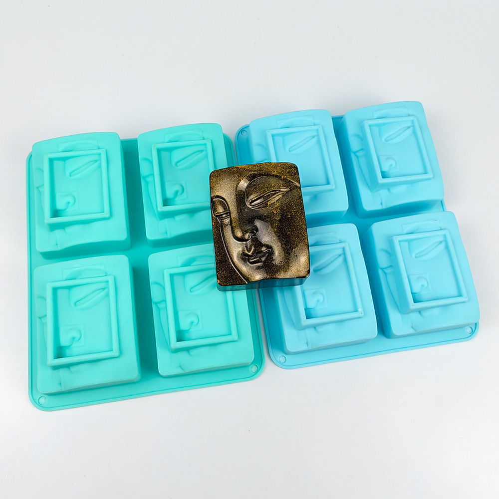Soap Making Instructions - シリコン石鹸型,4ホール,ポートレート,宗教的な石鹸,手工芸品,石鹸,樹脂,日曜大工,チョコレートメーカー用