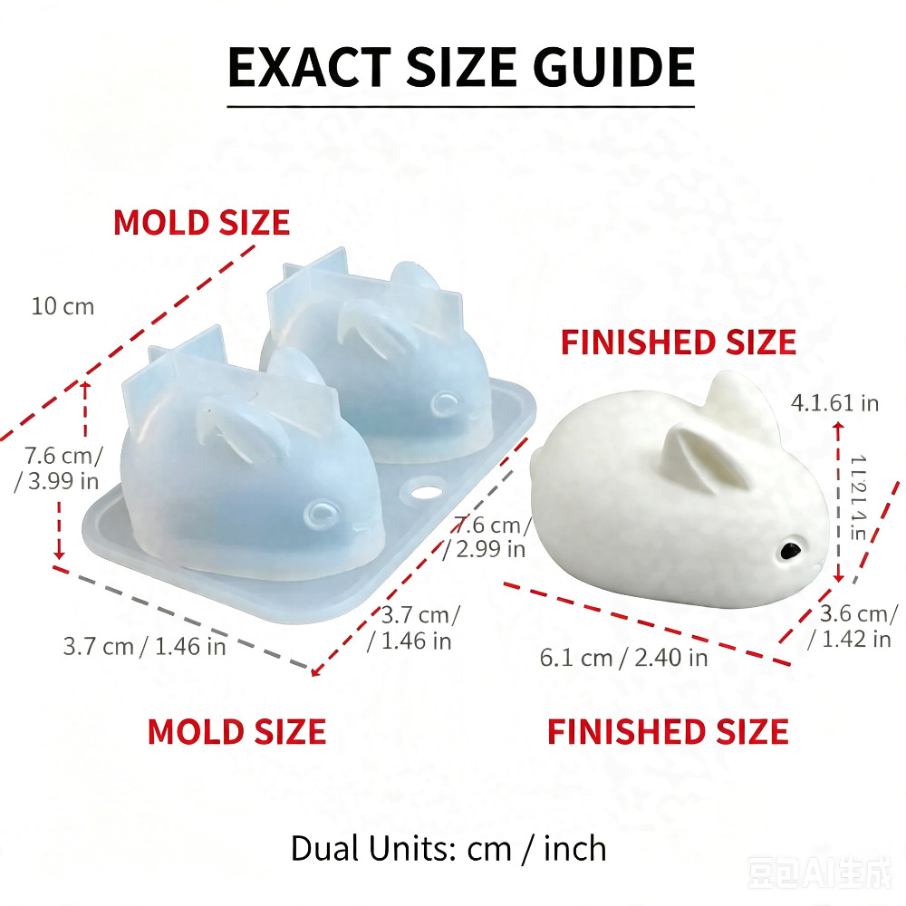 3D ミニウサギシリコンモールド食品グレード 2 キャビティ - Soap Making Instructions のレビューと価格