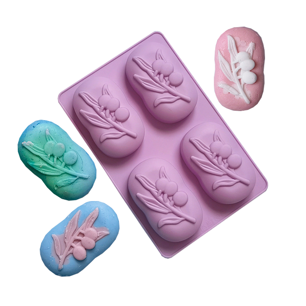4 キャビティオーバルオリーブツリーシリコーン石鹸型 DIY - Soap Making Diy Kit のレビューと価格