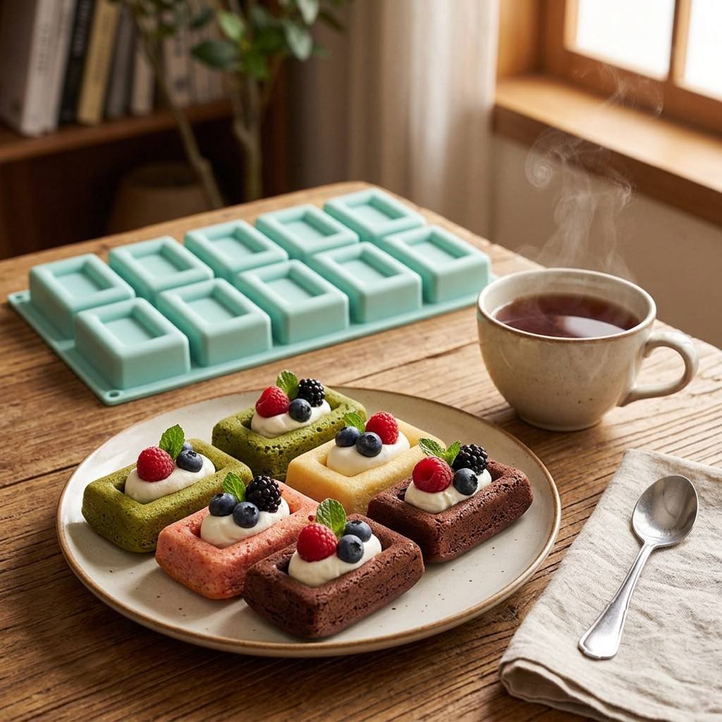 ノンスティック10穴長方形シリコン製ベーキングモールド、フレ - Soap Making Instructions のレビューと価格