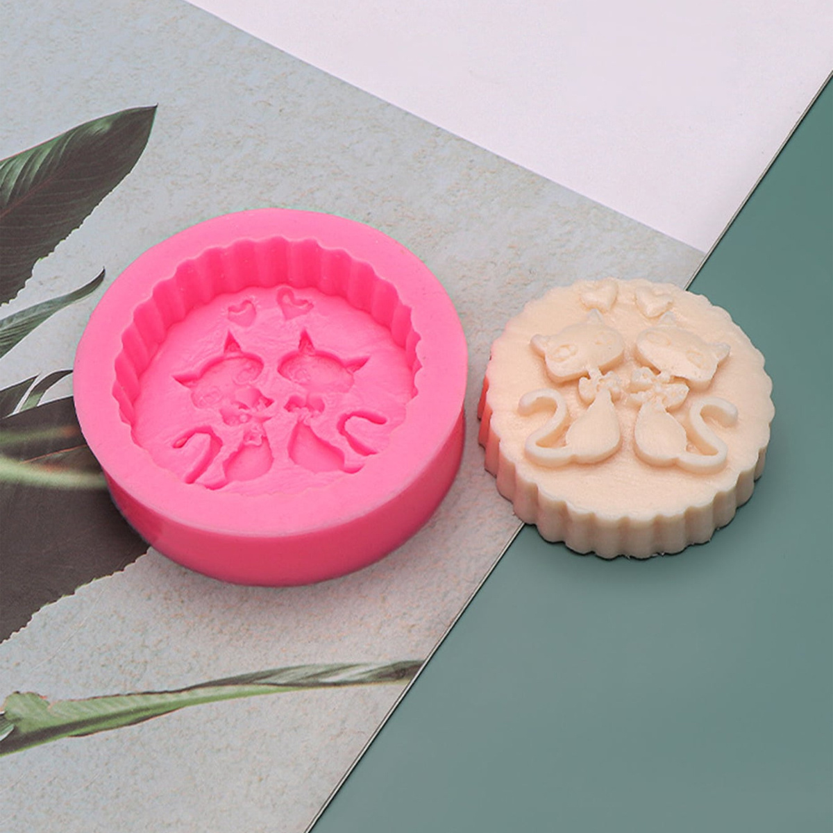 1ピースシリコン製猫型石鹸型 - 丸型DIYキャンドル作成型 - Soap Making Instructions のレビューと価格