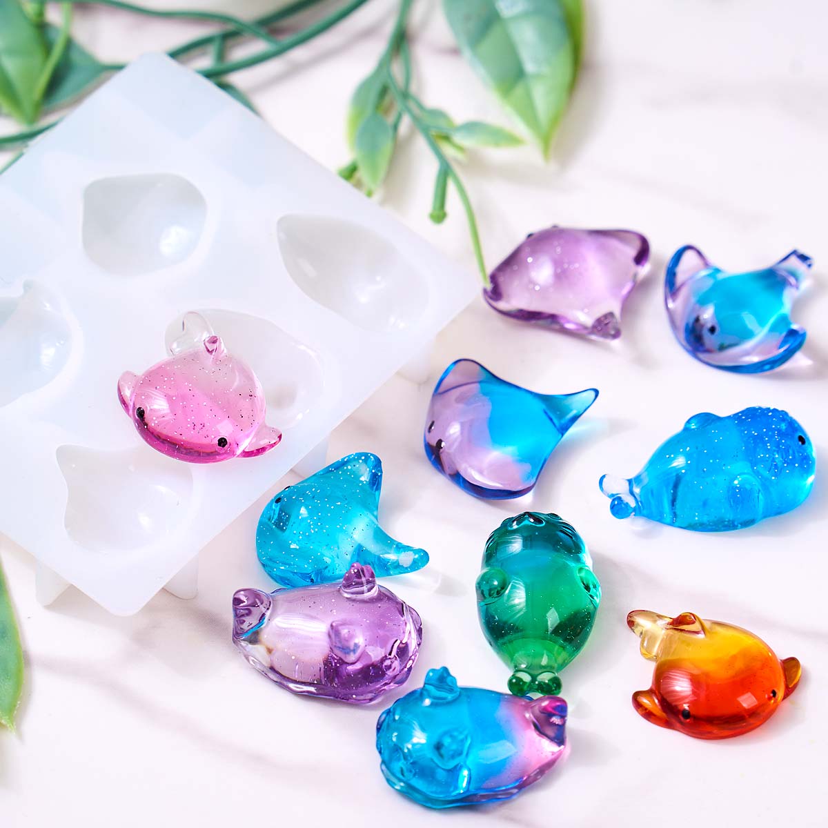 3Dヒーリング可愛いマンタ鯨シリコンモールドDIYキーホルダ - Soap Making Ins のレビューと価格