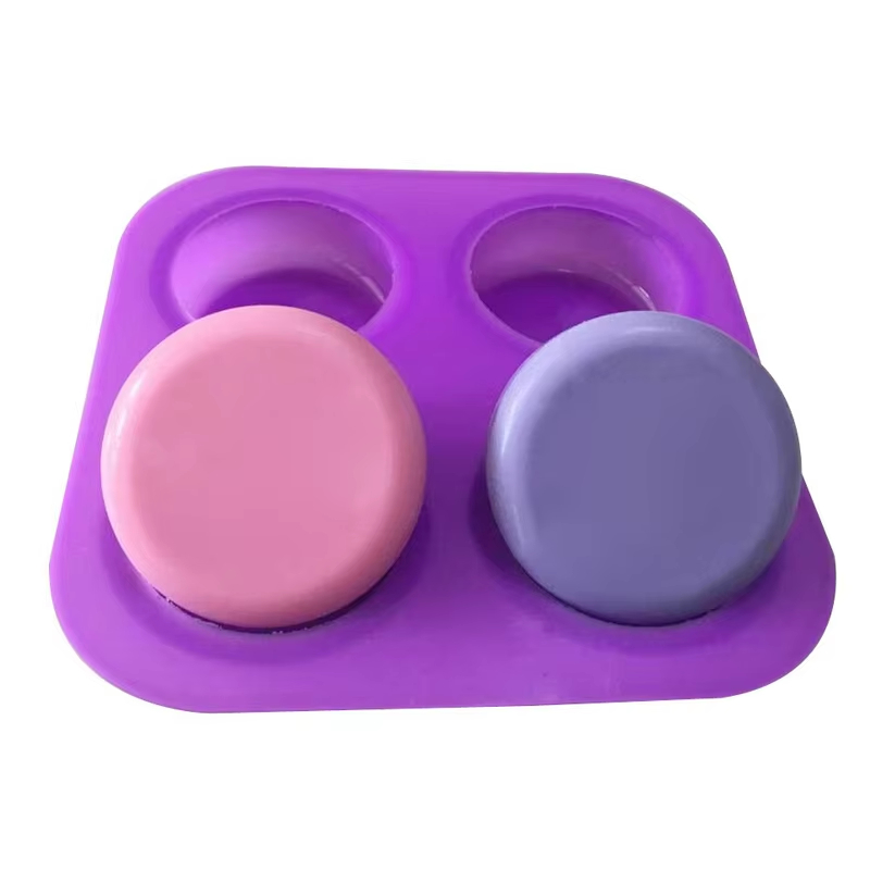 1-2個入り 4つの空洞を持つ再利用可能な丸型シリコン石鹸型 - Soap Making Instructions のレビューと価格