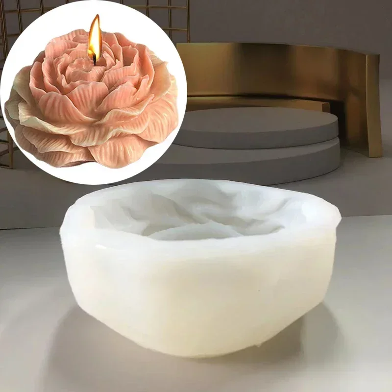 特大3Dフラワーキャンドルシリコンモールド DIY ピオニー - Soap Making Diy Kit のレビューと価格