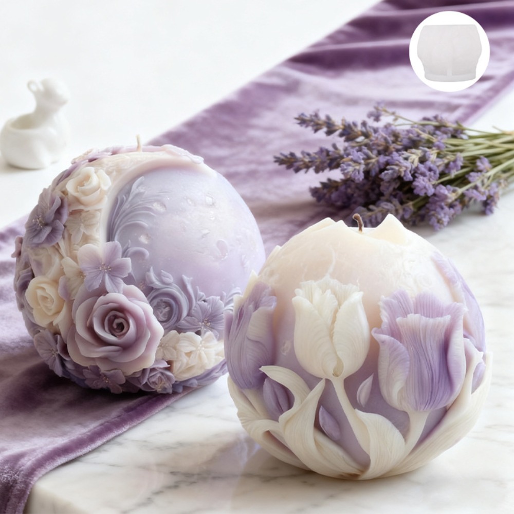 ムーンローズチューリップボールキャンドルシリコンモールド 3 - Soap Making Gifts のレビューと価格