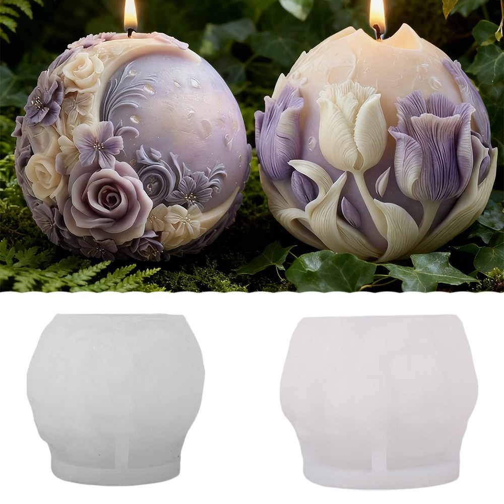 ムーンローズチューリップボールキャンドルシリコンモールド 3 - Soap Making Gifts のレビューと価格