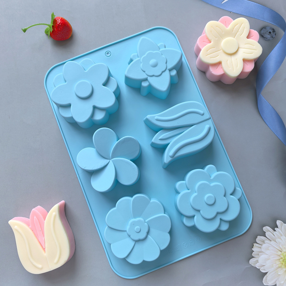 様々な花の形をしたシリコンモールド、石鹸やキャンドル作り、ケ - Soap Making Instructions のレビューと価格