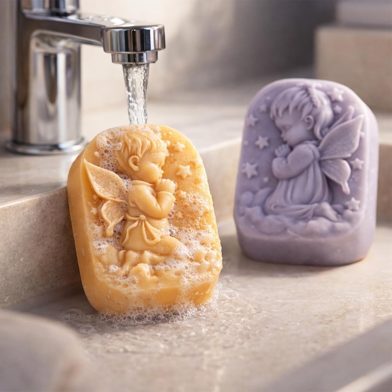 天使のシリコンモールド、石鹸作り用品、祈る妖精の赤ちゃんデザ - Soap Making Instructions のレビューと価格