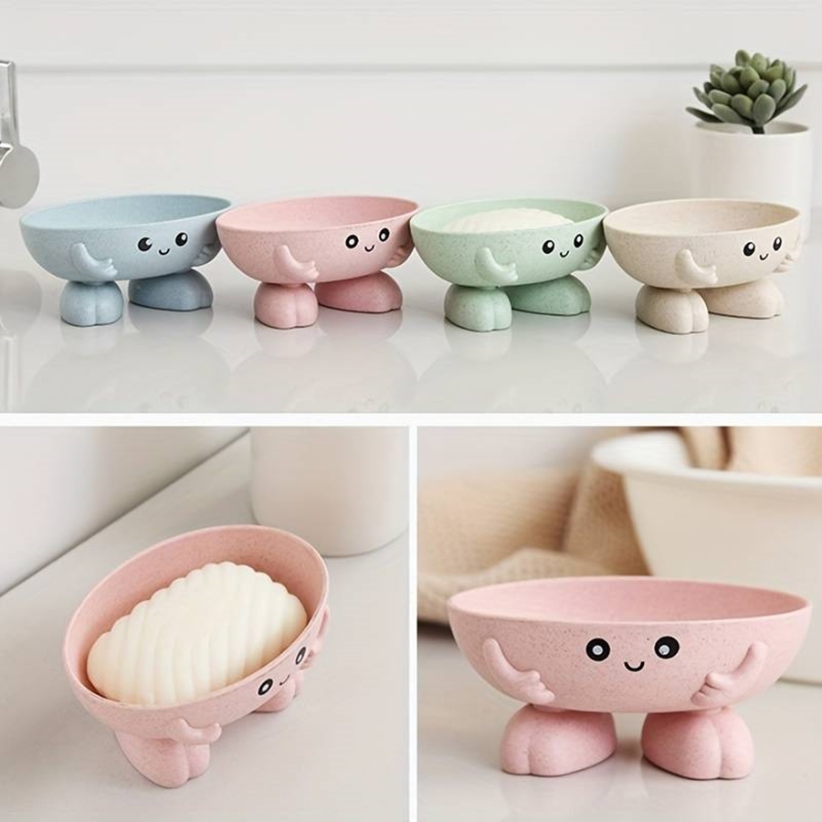 かわいい人形笑顔の石鹸置き浴室排水トレイキッチンシンクスポン - Soap Making Diy Kit のレビューと価格